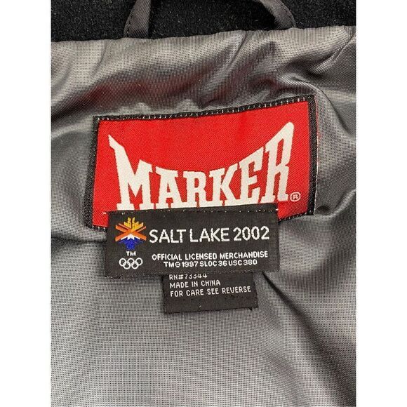 Vintage Marker Salt Lake 2002 Winter Olympics Mock Neck Ski Vest Black Medium - Picture 5 of 5